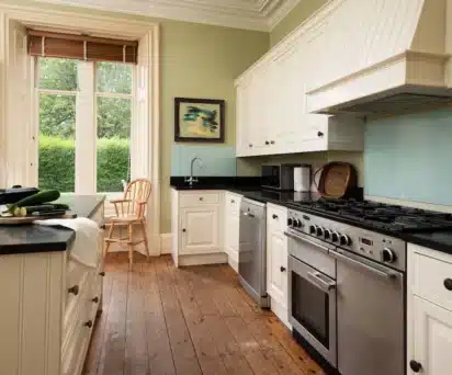 Kitchen with gas range